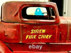 Vintage 1930s Girard/Marx Siren Fire Chief Car Coupe Antique 14 Pressed Steel
