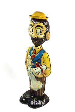 Vintage 1930s MARX Dick Tracy B. O. PLENTY Tin Litho Wind Up Toy Works Great