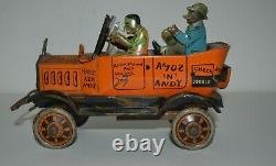 Vintage 1930s Marx Amos & Andy Tin Litho Windup Car