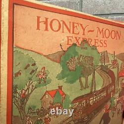 Vintage 1930s Marx Honeymoon Express Tin Litho Windup Toy with Box MINT