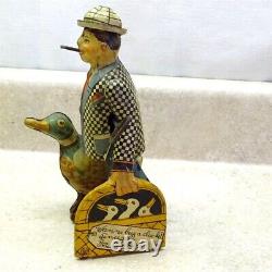 Vintage 1930s Marx Joe Penner & His Duck Goo Goo, Tin Litho Wind Up Toy, Works