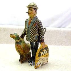 Vintage 1930s Marx Joe Penner & His Duck Goo Goo, Tin Litho Wind Up Toy, Works