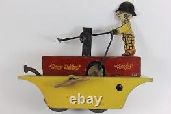 Vintage 1930s Marx Moon Mullins & Kayo Handcar Deluxe Tin Wind Up Toy Working
