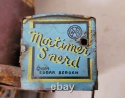 Vintage 1930s Marx Mortimer Snerd? Wind Up Tin Toy One Wheel Missing