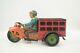 Vintage 1930s Marx Motorcycle Delivery Boy Tin Windup Toy 9.5 Working