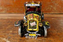 Vintage 1930s Marx Old Jalopy Tin Litho Windup Toy Car with Driver Working