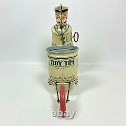 Vintage 1930s Marx TIDY TIM Wind-Up City Street Sweeper Tin Litho Walker Toy