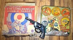 Vintage 1930s Marx Tin Litho LONE RANGER Western DOUBLE TARGET DART GAME in BOX