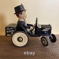 Vintage 1938 Charlie McCarthy Benzine Buggy Marx Wind-up Tin Toy