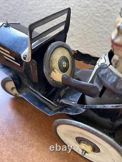 Vintage 1938 Charlie McCarthy Benzine Buggy Marx Wind-up Tin Toy