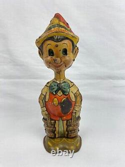Vintage 1939 MARX Pinocchio Walt Disney Ent. 8.5 Wind Up Tin Metal Figure