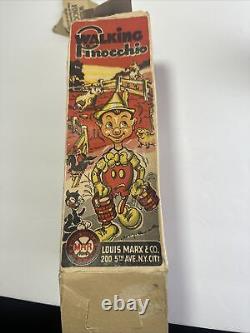 Vintage 1939 MARX Tin Litho 8 1/2 Walking PINOCCHIO by Walt Disney Ent