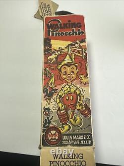 Vintage 1939 MARX Tin Litho 8 1/2 Walking PINOCCHIO by Walt Disney Ent