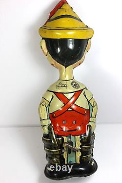 Vintage 1939 MARX wind-up tin litho 8 1/2 Walking PINOCCHIO Walt Disney Ent