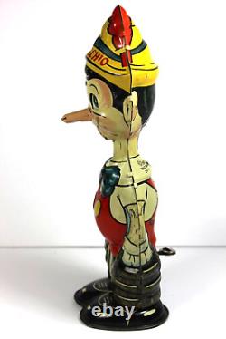 Vintage 1939 MARX wind-up tin litho 8 1/2 Walking PINOCCHIO Walt Disney Ent