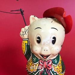 Vintage 1939 Marx Leon Schlesinger Porky Pig Cowpuncher Tin Litho Wind Up Toy