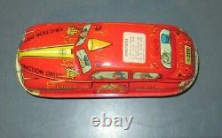 Vintage 1940's/50's Marx Tin Litho Friction Fire Chief Car