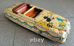 Vintage 1940's Disney Tin Car Wind-up Marx Mickey Mouse Parade Roadster