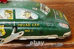 Vintage 1940's Marx Dick Tracy Squad Car No. 1 Key Tin Litho Wind Up Toy Works