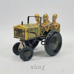 Vintage 1940's Marx Military Jumpin Jeep Tin Wind Up Excellent Condition