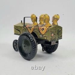 Vintage 1940's Marx Military Jumpin Jeep Tin Wind Up Excellent Condition