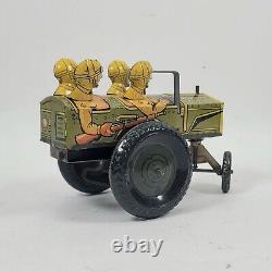 Vintage 1940's Marx Military Jumpin Jeep Tin Wind Up Excellent Condition