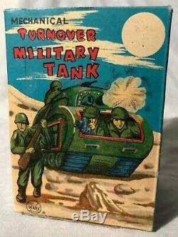 Vintage 1940's Marx Toys Tin Litho Wind Up Tank with Original Box Works Great