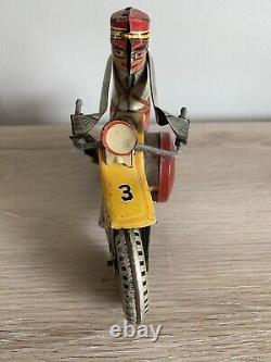 Vintage 1940s Marx Rookie Cop Tin Wind Up Motorcycle Toy