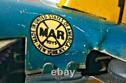 Vintage 1940s Marx Tin Litho Wind Up Rollover Airplane Toy Works Great