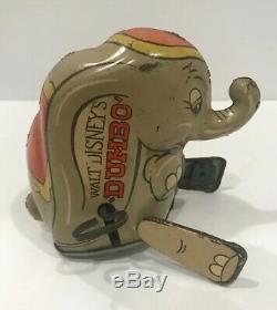 Vintage 1941 Disney Dumbo The Acrobatic Elephant Tin Toy Wind-up Marx Rare