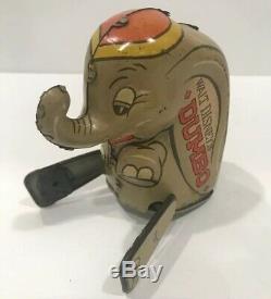 Vintage 1941 Disney Dumbo The Acrobatic Elephant Tin Toy Wind-up Marx Rare