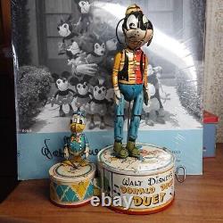 Vintage 1946 Disney Marx Donald Duck Goofy Dancing Duet Tin Toy