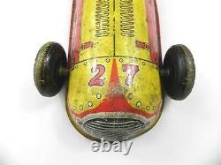 Vintage 1948 Marx Indy Winner #27 Tin Litho Wind-up Toy Race Car -missing Parts