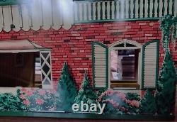 Vintage 1949 Marx Tin Litho 2-Story Colonial DOLL HOUSE withFurniture. Good Shape