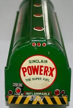 Vintage 1950-60's Line-Mar Marx Tin Litho Sinclair Oil Toy Semi Gas Tanker