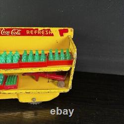 Vintage 1950'S Era Marx Tin Toy Coca-Cola Delivery Truck With Bottles And Dolly