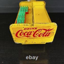 Vintage 1950'S Era Marx Tin Toy Coca-Cola Delivery Truck With Bottles And Dolly