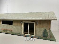 Vintage 1950's MARX Tin Doll House Mid Century MCM Rooster Ranch House Home