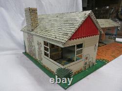 Vintage 1950's MARX Tin Doll House Mid Century Vintage Modern Ranch Suburban