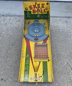 Vintage 1950's Marx & Co. Skee Ball Game with 4 Skeeballs Tin Toy Original Game