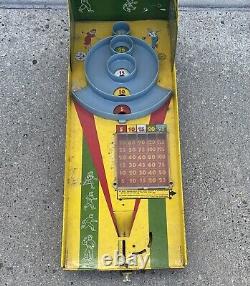 Vintage 1950's Marx & Co. Skee Ball Game with 4 Skeeballs Tin Toy Original Game