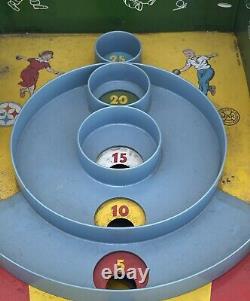 Vintage 1950's Marx & Co. Skee Ball Game with 4 Skeeballs Tin Toy Original Game