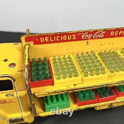 Vintage 1950's Marx Coca Cola Delivery Truck With Bottles Tin Litho