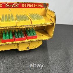 Vintage 1950's Marx Coca Cola Delivery Truck With Bottles Tin Litho