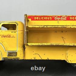 Vintage 1950's Marx Coca Cola Delivery Truck With Bottles Tin Litho