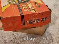 Vintage 1950's Marx Mechanical Train Set Tin Wind Up Train Set WithBox Original