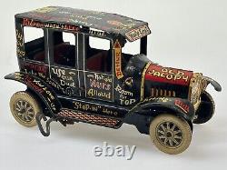 Vintage 1950's Marx Old Jalopy Tin Toy Antique Car Windup Working