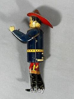 Vintage 1950's Marx Tin Litho Climbing Fireman Toy WORKS, See VIDEO