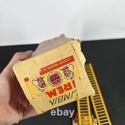 Vintage 1950's Marx Tin Litho Climbing Fireman Toy With Box WORKS