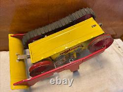 Vintage 1950's Marx Tin Litho Wind Up Heavy Duty Diesel Caterpillar Toy Tractor